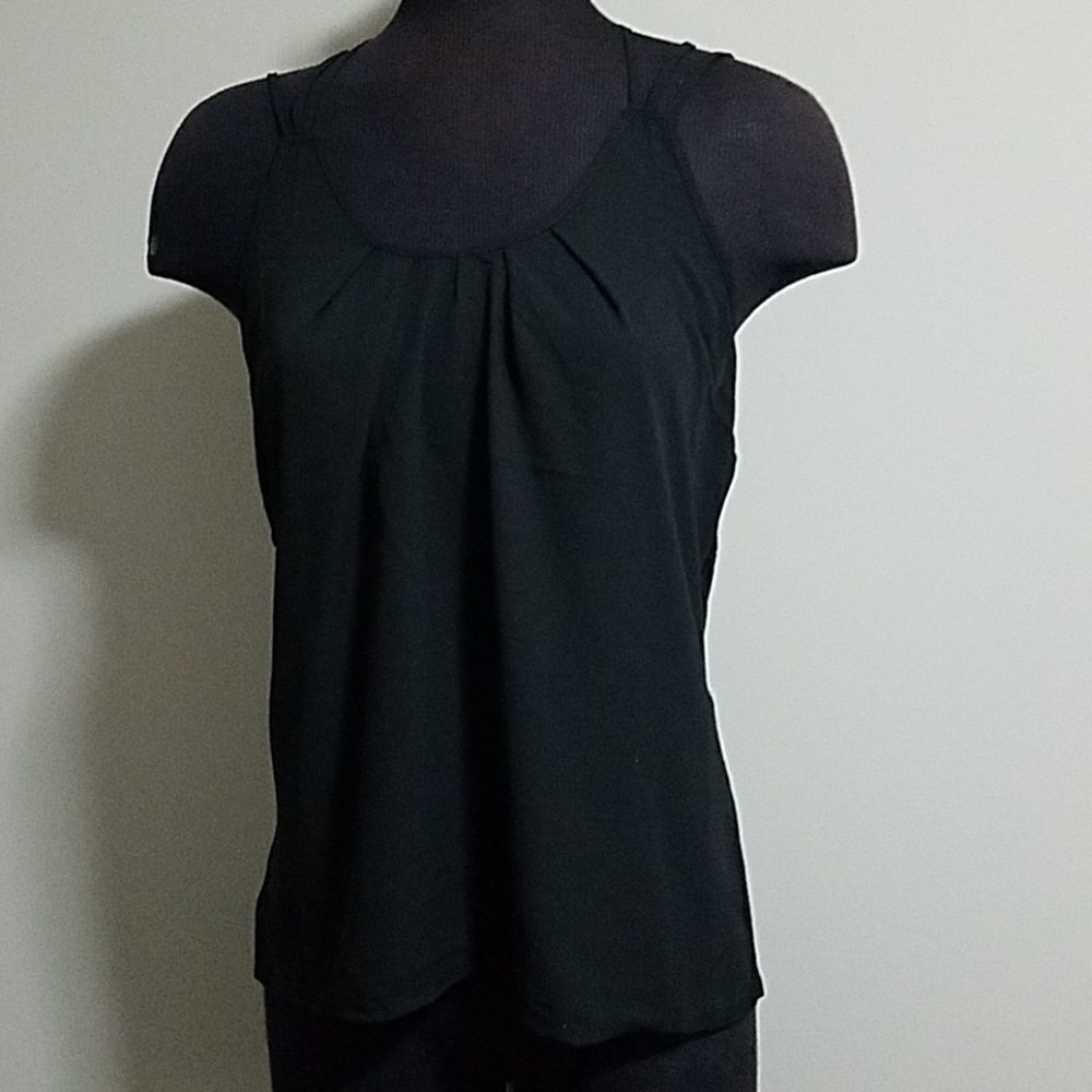 NWT Zenana Outfitters Racer Back Line Black Top (S)